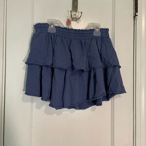 Aerie Blue Ruffled Mini Skirt